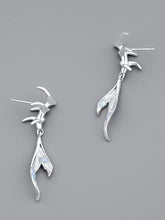 Literary Style Mermaid Tail Earrings, Unique Minimalist Design, Elegant Artistic Women's Jewelry